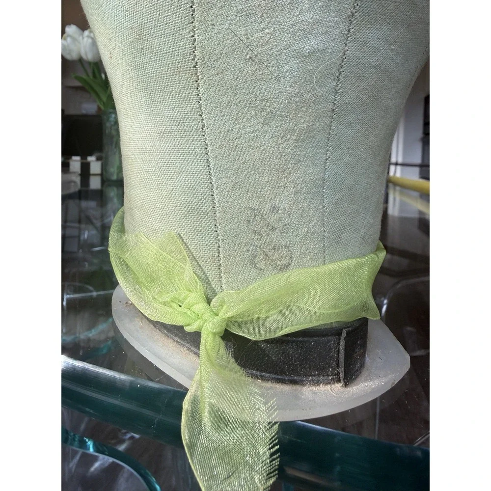 Vintage Hat Block Head Form Mannequin Size 22 Canvas Fabric Wig Making Millinery